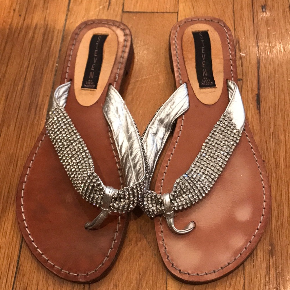 Steven by Steve Madden jeweled flip flops
